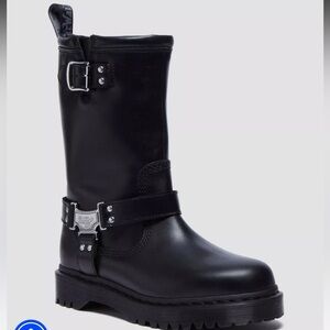 Dr. Martens Black Leather Buckle Boots
